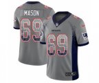 New England Patriots #69 Shaq Mason Limited Gray Rush Drift Fashion NFL Jersey