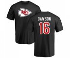 Kansas City Chiefs #16 Len Dawson Black Name & Number Logo T-Shirt