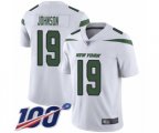 New York Jets #19 Keyshawn Johnson White Vapor Untouchable Limited Player 100th Season Football Jersey