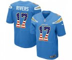 Los Angeles Chargers #17 Philip Rivers Elite Electric Blue Alternate USA Flag Fashion Football Jersey