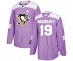 Adidas Pittsburgh Penguins #19 Derick Brassard Authentic Purple Fights Cancer Practice NHL Jersey
