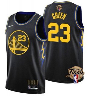 Golden State Warriors #23 Draymond Green 2021-22 City Edition Black 75th Anniversary NBA Finals Stitched Basketball Jersey