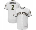 Pittsburgh Pirates #2 Erik Gonzalez White Alternate Authentic Collection Flex Base Baseball Jersey