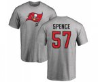 Tampa Bay Buccaneers #57 Noah Spence Ash Name & Number Logo T-Shirt