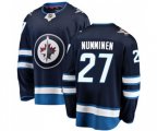 Winnipeg Jets #27 Teppo Numminen Fanatics Branded Navy Blue Home Breakaway NHL Jersey