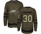 Washington Capitals #30 Ilya Samsonov Authentic Green Salute to Service NHL Jersey