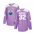 Edmonton Oilers #32 Olivier Rodrigue Authentic Purple Fights Cancer Practice Hockey Jersey