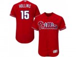 Philadelphia Phillies #15 Dave Hollins Red Flexbase Authentic Collection Stitched MLB Jersey