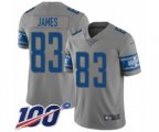Detroit Lions #83 Jesse James Limited Gray Inverted Legend 100th Season Football Jersey
