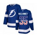 Tampa Bay Lightning #35 Curtis McElhinney Authentic Blue USA Flag Fashion Hockey Jersey