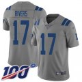 Indianapolis Colts #17 Philip Rivers Gray Stitched NFL Limited Inverted Legend 100th Season Jersey
