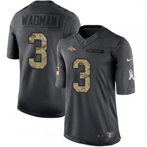 Denver Broncos #3 Colby Wadman Limited Black 2016 Salute to Service NFL Jersey