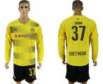 2017-18 Dortmund 37 DURM Home Long Sleeve Soccer Jersey