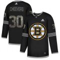 Boston Bruins #30 Gerry Cheevers Black Authentic Classic Stitched NHL Jersey