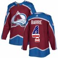 Colorado Avalanche #4 Tyson Barrie Authentic Burgundy Red USA Flag Fashion NHL Jersey