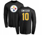 Pittsburgh Steelers #10 Ryan Switzer Black Name & Number Logo Long Sleeve T-Shirt