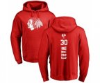Chicago Blackhawks #30 Cam Ward Red One Color Backer Pullover Hoodie