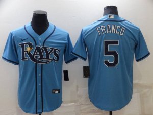 Tampa Bay Rays #5 Wander Franco Light Blue Stitched MLB Cool Base Nike Jersey