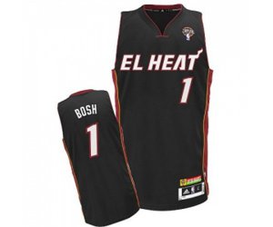 Miami Heat #1 Chris Bosh Authentic Black Latin Nights Basketball Jersey