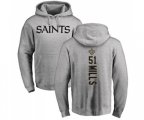 New Orleans Saints #51 Sam Mills Ash Backer Pullover Hoodie