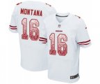 San Francisco 49ers #16 Joe Montana Elite White Road Drift Fashion Football Jersey