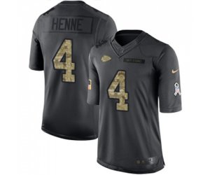 Kansas City Chiefs #4 Chad Henne Limited Black 2016 Salute to Service Football Jersey