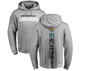 Jacksonville Jaguars #91 Yannick Ngakoue Ash Backer Pullover Hoodie