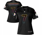 Women Pittsburgh Steelers #7 Ben Roethlisberger Game Black Fashion Football Jersey