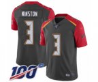 Tampa Bay Buccaneers #3 Jameis Winston Limited Gray Inverted Legend 100th Season Football Jersey