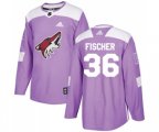 Arizona Coyotes #36 Christian Fischer Authentic Purple Fights Cancer Practice Hockey Jersey