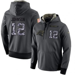 Carolina Panthers #12 Charles Johnson Stitched Black Anthracite Salute to Service Player Performance Hoodie