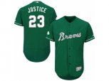 Atlanta Braves #23 David Justice Green Celtic Flexbase Authentic Collection MLB Jersey