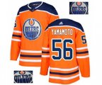 Edmonton Oilers #56 Kailer Yamamoto Authentic Orange Fashion Gold NHL Jersey