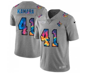 New Orleans Saints #41 Alvin Kamara Multi-Color 2020 NFL Crucial Catch NFL Jersey Greyheather