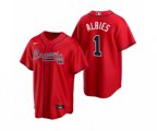 Atlanta Braves #1 Ozzie Albies Nike Red 2020 Replica Alternate Jersey