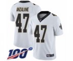 New Orleans Saints #47 Alex Anzalone White Vapor Untouchable Limited Player 100th Season Football Jersey