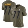 Pittsburgh Steelers #77 Marcus Gilbert Limited Olive 2017 Salute to Service NFL Jersey