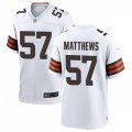 Cleveland Browns Retired Player #57 Clay Matthews Nike White Away Vapor Limited Jersey
