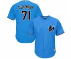 Miami Marlins Drew Steckenrider Replica Blue Alternate 1 Cool Base Baseball Player Jersey