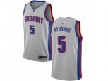 Detroit Pistons #5 Luke Kennard Authentic Silver NBA Jersey Statement Edition
