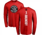 Toronto Raptors #3 OG Anunoby Red Backer Long Sleeve T-Shirt