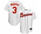 Atlanta Braves #3 Dale Murphy Replica White Throwback Baseball Jersey