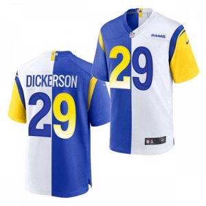 Los Angeles Rams Retired Player #29 Eric Dickerson Nike Royal White Split Two-Tone Jersey