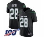New York Jets #28 Curtis Martin Black Alternate Vapor Untouchable Limited Player 100th Season Football Jersey