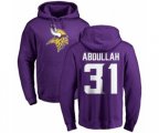 Minnesota Vikings #31 Ameer Abdullah Purple Name & Number Logo Pullover Hoodie