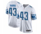 Detroit Lions #43 Will Harris Game White Football Jersey