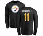 Pittsburgh Steelers #11 Donte Moncrief Black Name & Number Logo Long Sleeve T-Shirt