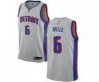 Detroit Pistons #6 Terry Mills Swingman Silver Basketball Jersey Statement Edition
