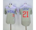 Chicago Cubs #21 Sammy Sosa Majestic Gray Flexbase Authentic Collection Player Jersey
