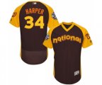 Washington Nationals #34 Bryce Harper Brown 2016 All-Star National League BP Authentic Collection Flex Base Baseball Jersey